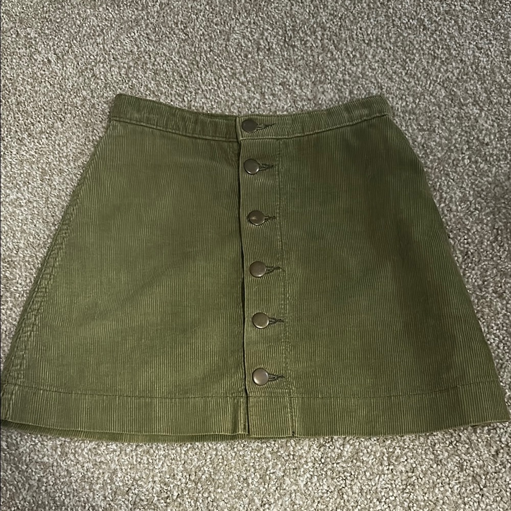 American Apparel Green Corduroy Skirt XS